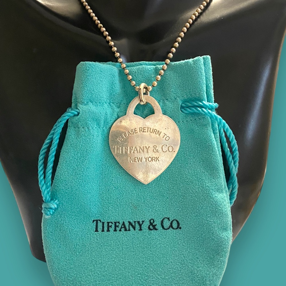 Authentic TIFFANY Large 1.5” Sterling Silver Heart Return to Tiffany Necklace